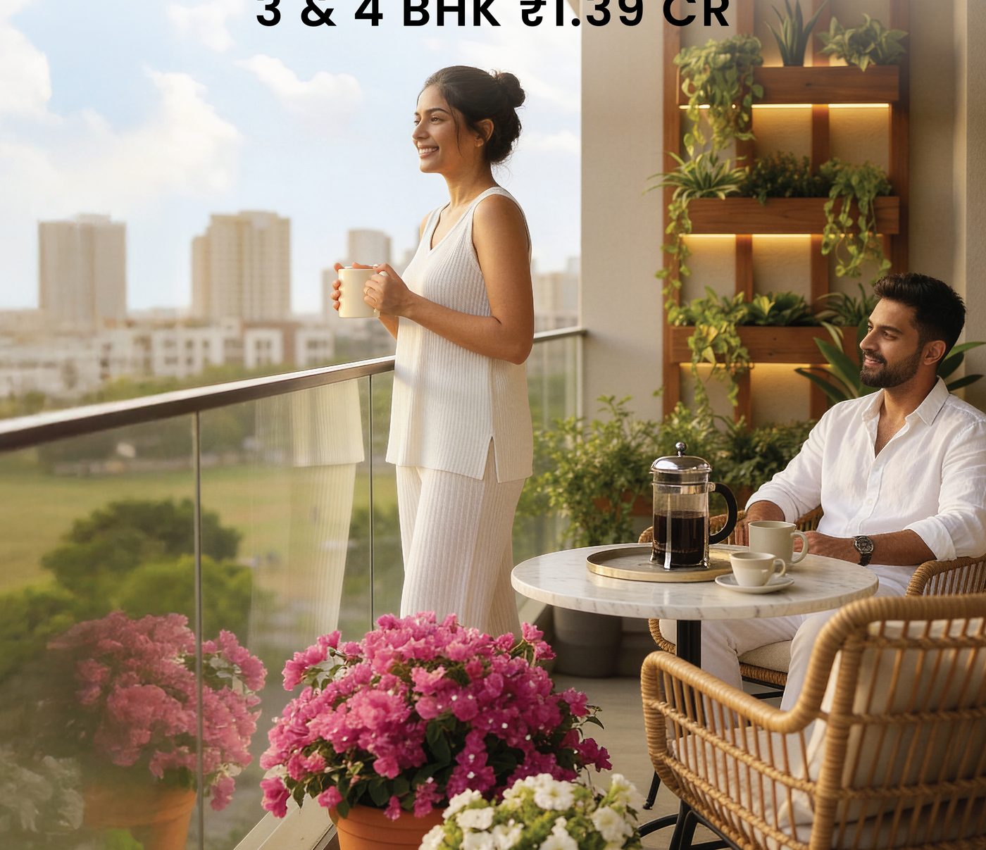 Expansive balconies, green views