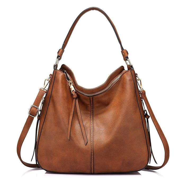 brown leather label